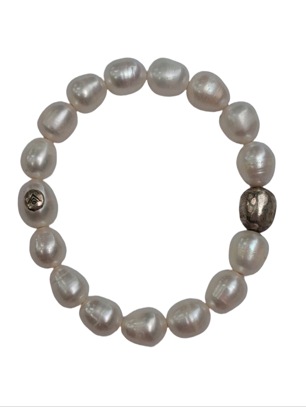 Silpada Vintage Sterling Silver & Large Baroque Freshwater Pearl Bracelet
